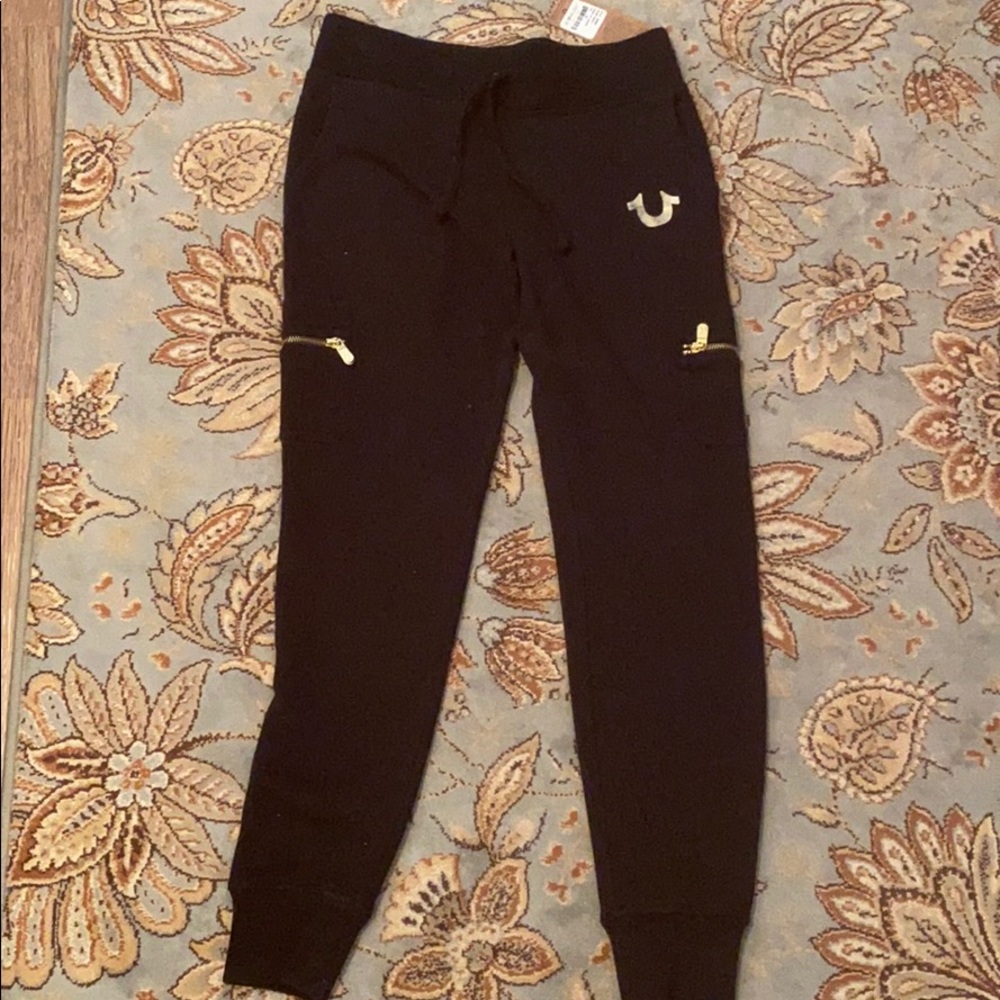 NWT True Religion black sweats